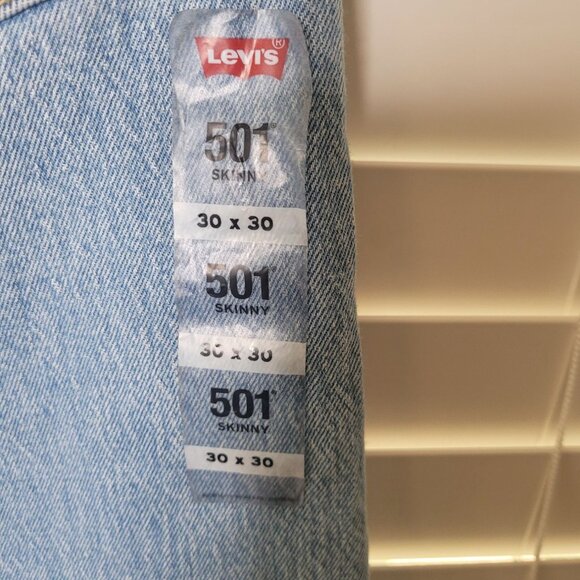 NEW Levis 501 Womens Skinny Jeans Light Blue 30x30 Blockcore normcore groupcore - Picture 4 of 4